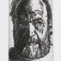 George Wallace - Self Portrait - etching - 1992