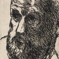 George Wallace - Self Portrait Looking to the Left - etching - 1992