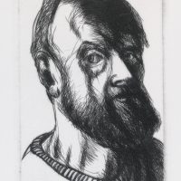 George Wallace - Self Portrait - drypoint - 1993