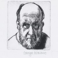 George Wallace - Self Portrait - drypoint - 1994