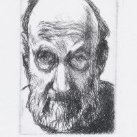 George Wallace - Self Portrait - drypoint - 1994