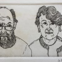 George Wallace - Margaret and Me - etching - 1996