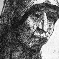 George Wallace - Weeping Woman - etching