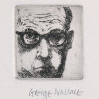 George Wallace - Self Portrait in Horn Rimmed Glasses - etching - 1967