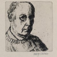 George Wallace - Self Portrait - softground etching - 1972