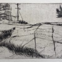 George Wallace - The Lighthouse at Killarney - drypoint - 1973