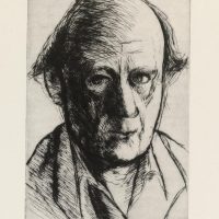 George Wallace - Self Portrait - drypoint - 1973