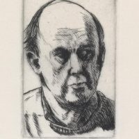 George Wallace - Self Portrait Looking to the Left - drypoint - 1983