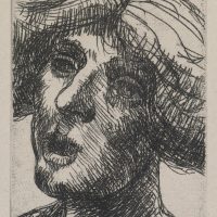 George Wallace - Woman's Head - soft ground etching 1983