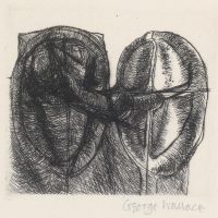 George Wallace - Twin Forms state 4 - drypoint - 1983
