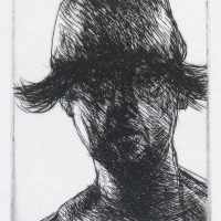 George Wallace - Boy in a Leather Cap - drypoint - 1985