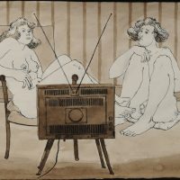 George Wallace - Early Afternoon, 1991, pen and wash drawing