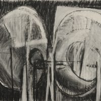 George Wallace - Joined Workings at Night, 1985, charcoal drawing