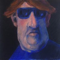 George Wallace - Large Man with Sunglasses, pastel