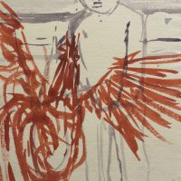 George Wallace - Peter and the Cock watercolour sketch - 1956