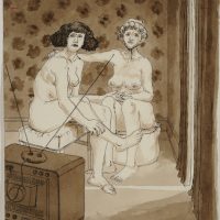 George Wallace - Sunlit Morning, 1991, pen and wash drawing