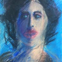 George Wallace - Woman's Head, pastel drawing - 47 x 35 cm.