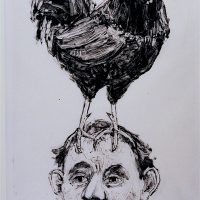 George Wallace - Peter & the Cock, 1991, monotype