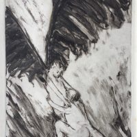 George Wallace - Jacob & the Angel, 1988, monotype